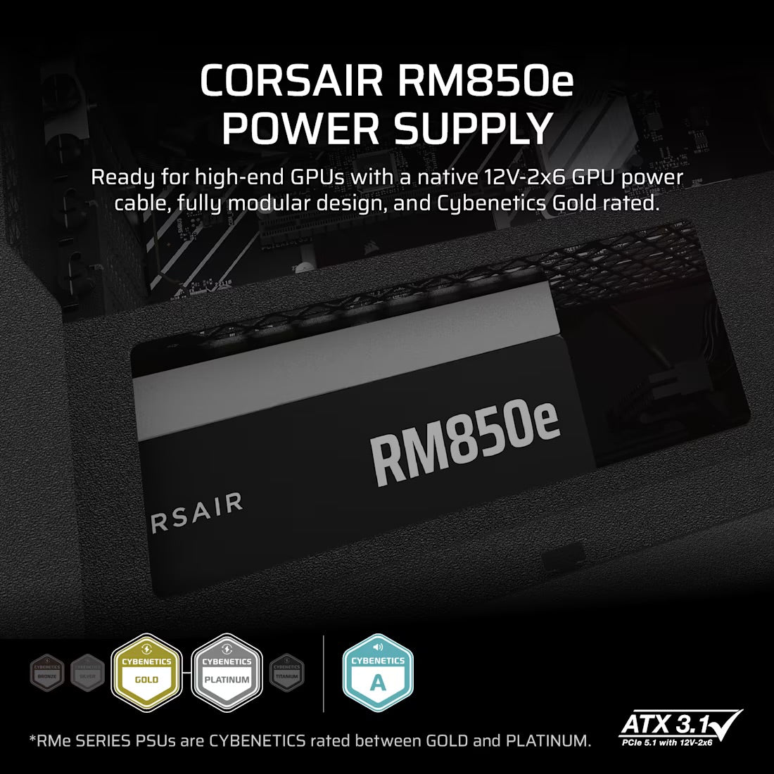 Corsair RM850e RMe 850W ATX 3.1 Power Supply - Mansa Computers