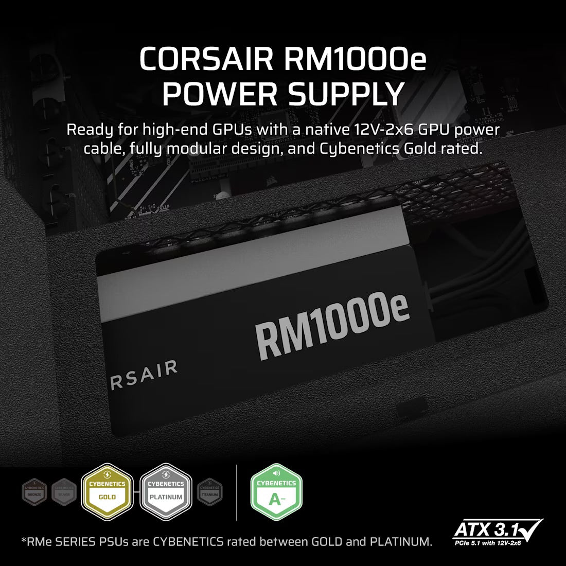 CORSAIR RM1000e RMe Series 1000W ATX 3.1 Power Supply - Mansa Computers