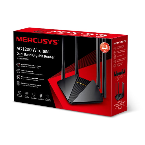 Mercusys MR30G AC1200 Wireless Dual Band Gigabit Router - Mansa Computers