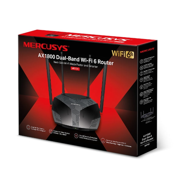 Mercusys MR70X AX1800 Dual-Band WiFi 6 Router - Mansa Computers