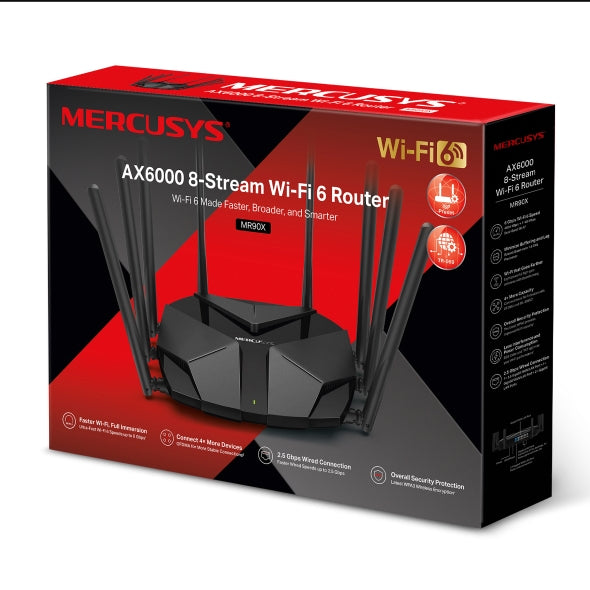Mercusys MR90X AX6000 8-Stream Wi-Fi 6 Router - Mansa Computers