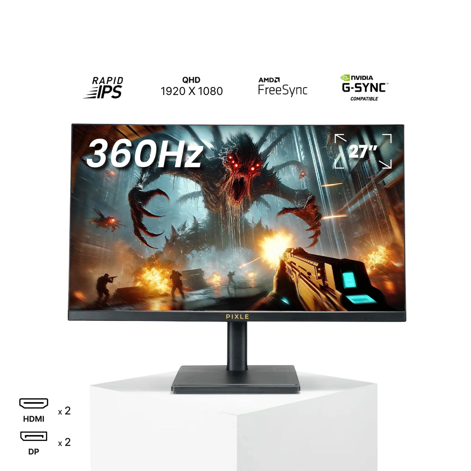 Pixle PX271F1 27" 360 Hz FHD 1080p E-Sports FPS Monitor - Mansa Computers