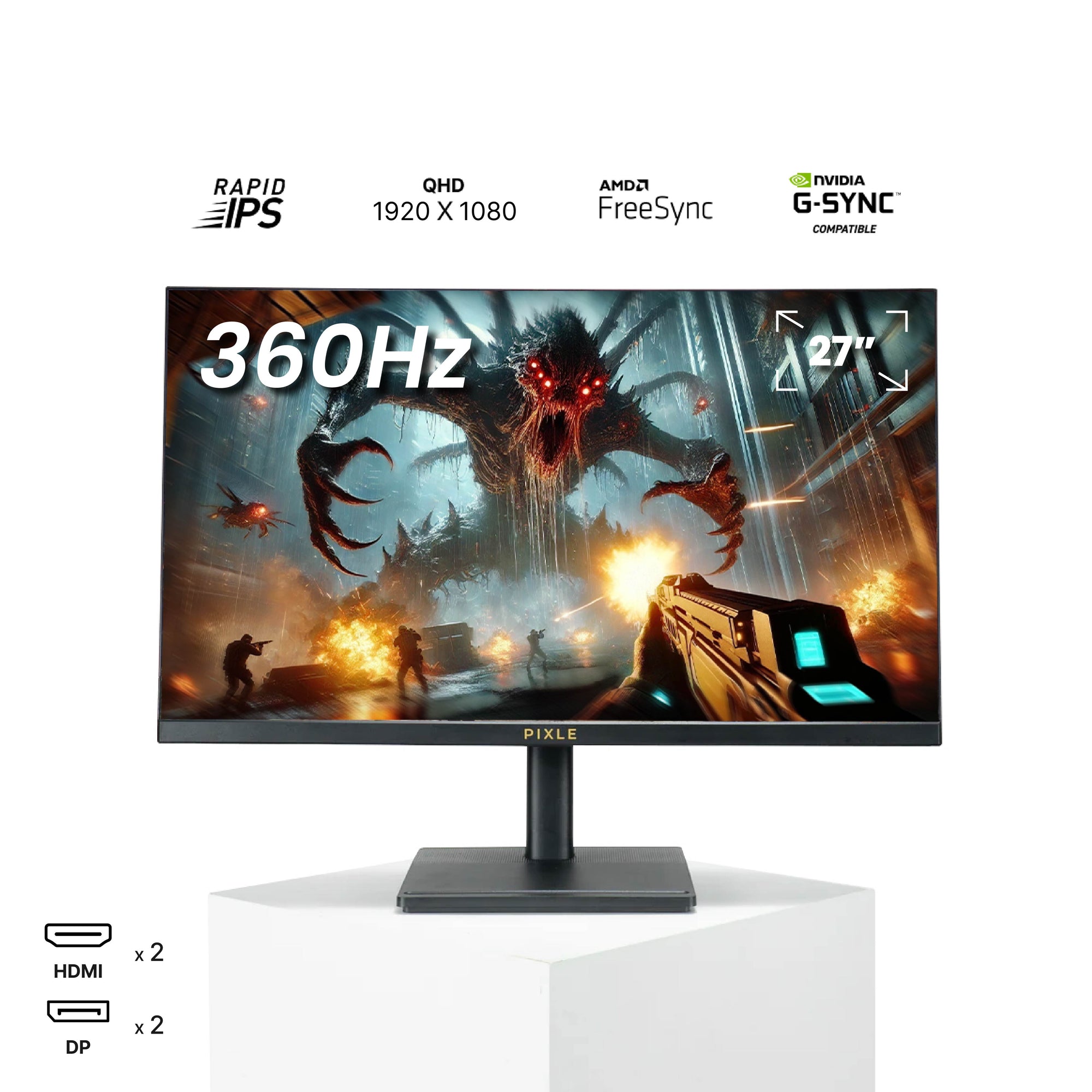 Pixle PX271F1 27" 360 Hz FHD 1080p E-Sports FPS Monitor - Mansa Computers