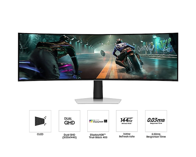 SAMSUNG 49” G91SD Odyssey OLED G9 DQHD 144Hz Curved Gaming Monitor - Mansa Computers