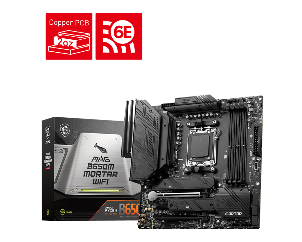 MSI MAG B650M Mortar Wi-Fi AM5 MATX Motherboard