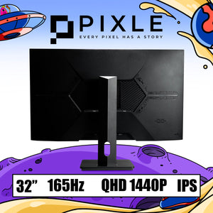 PIXLE 32" 2K QHD 165Hz 1ms Flat Fast IPS Gaming Monitor