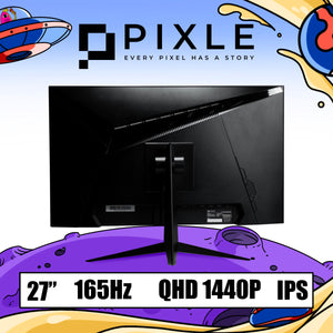 PIXLE 27" 2K QHD 165Hz 1ms Flat IPS Gaming Monitor