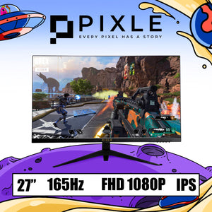 PIXLE 27" FHD 165Hz 1ms Flat IPS Gaming Monitor