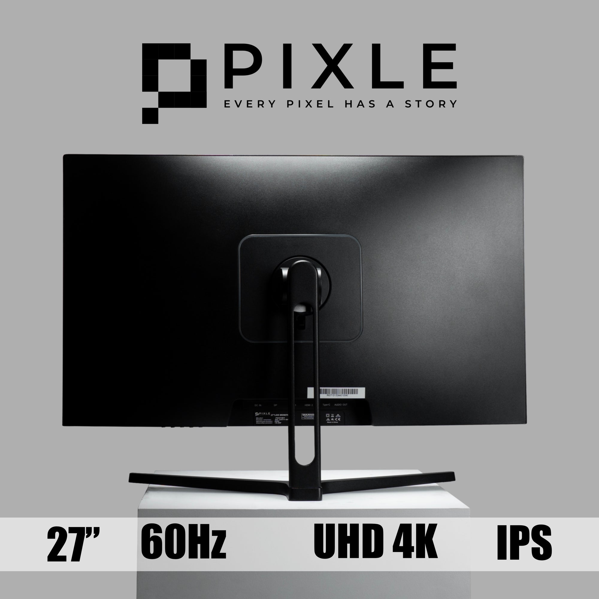 PIXLE 27" 4K UHD 60Hz 5ms Flat IPS Productivity Monitor