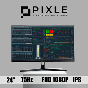 PIXLE 24" FHD 75Hz 1ms Flat IPS Basic Productivity Monitor