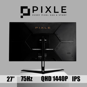 PIXLE 27" 2K QHD 75Hz 5ms Flat IPS Productivity Monitor