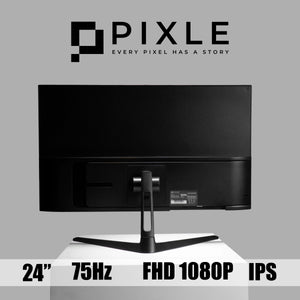 PIXLE 24" FHD 75Hz 1ms Flat IPS Basic Productivity Monitor